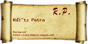 Rátz Petra névjegykártya